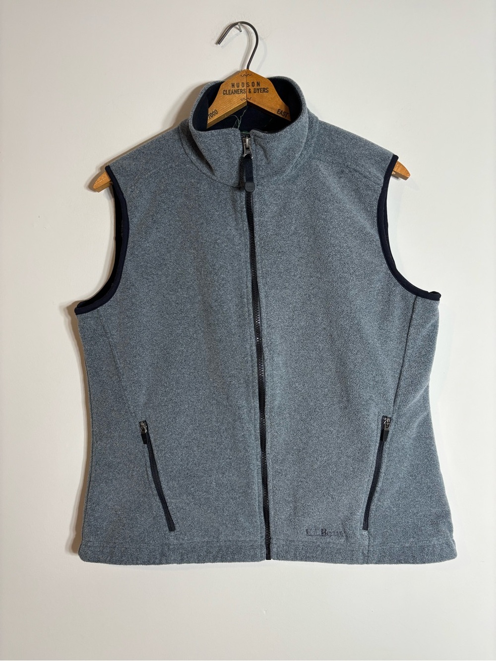 Vintage L.L. Bean Fleece Vest Polartec Hiking Maine Grey Medium